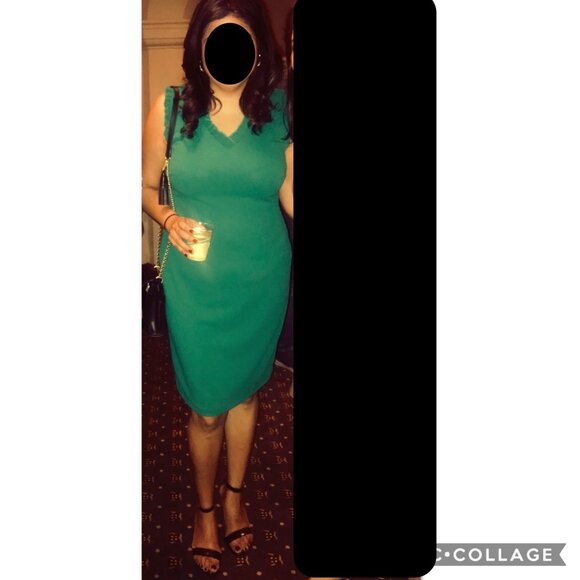 Calvin Klien Green Sheath Dress Size 12 - Picture 3 of 3